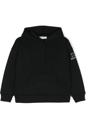 MONNALISA Rhinestone-logo seamed hoodie