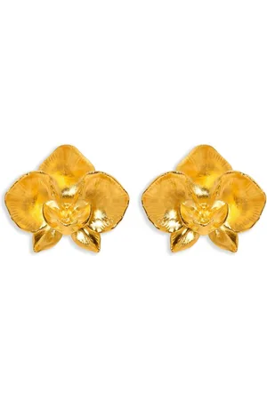 Oscar de la Renta Orchid clip-on earrings
