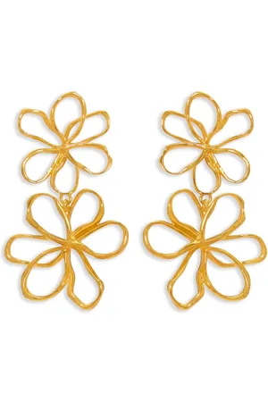 Oscar de la Renta Threaded Flower drop earrings