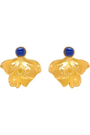 Oscar de la Renta Cabochon Petal clip-on earrings