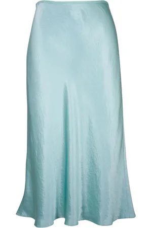 Vince Satin-finish midi skirt