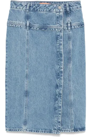 STINE GOYA Denim midi skirt