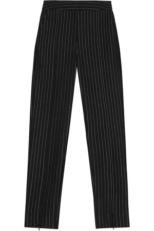 Ganni Striped mid-rise trousers
