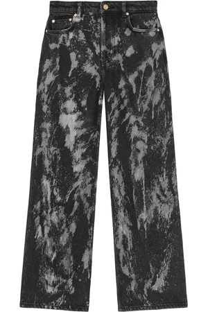 Ganni Painterly-print palazzo trousers