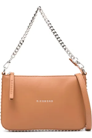 John Richmond Debossed-logo shoulder bag