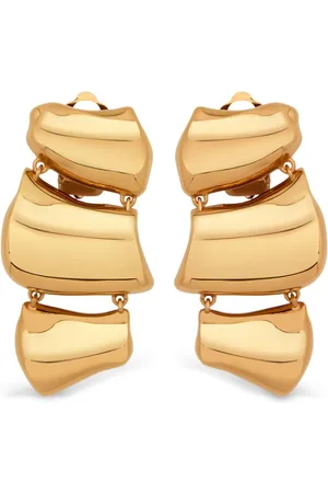 Oscar de la Renta Sculpted drop clip-on earrings
