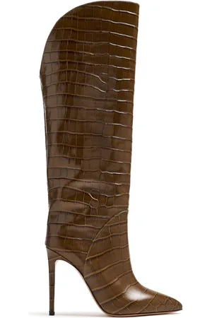 PARIS TEXAS 100mm crocodile-embossed boots