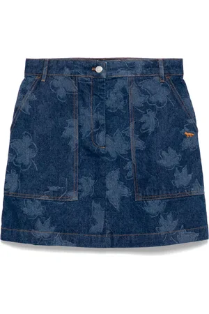 Maison Kitsuné Falling leaves laser print mini skirt