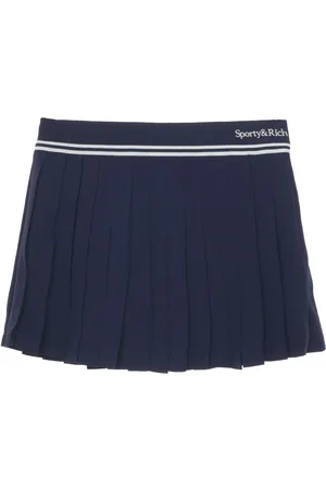 Sporty & Rich Logo pleated skirt