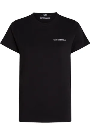 Karl Lagerfeld Logo-embroidered organic-cotton T-shirt