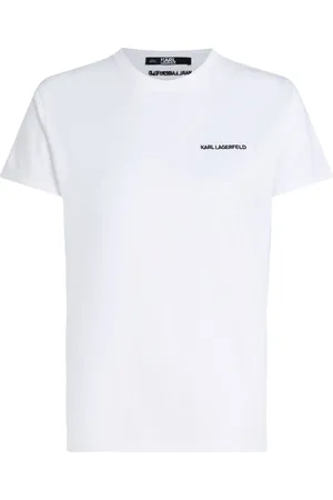 Karl Lagerfeld Logo-embroidered organic-cotton T-shirt