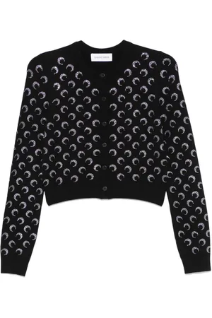 Marine Serre Moon rhinestoned cardigan
