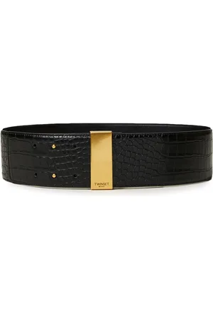Twin-Set Embossed crocodile high-waisted belt