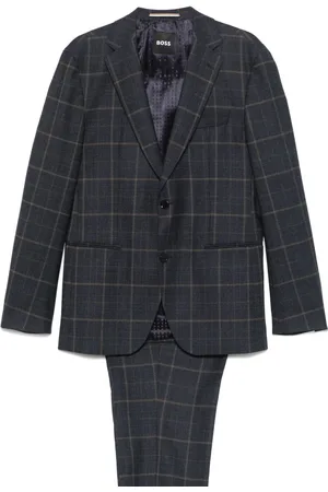 HUGO BOSS Checked stretch-wool suit