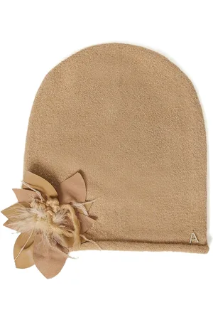Twin-Set Floral brooch knit beanie