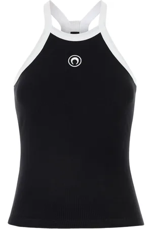 Marine Serre Moon Logo ribbed tank top