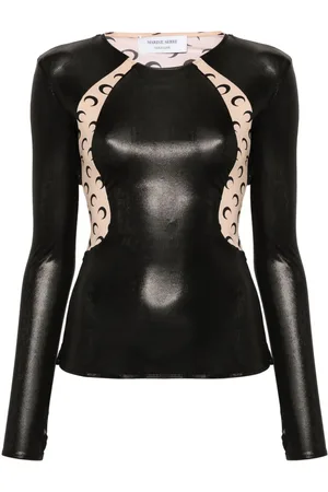 Marine Serre Crescent Moon-print panelled top