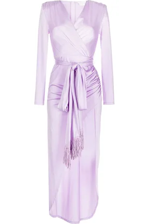 Bronx and Banco Wrap-around metallic-effect dress