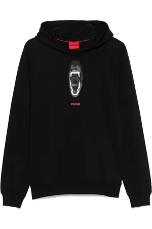 HUGO BOSS Animal graphics-print cotton hoodie