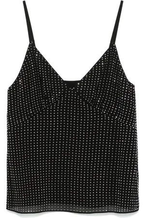 Michael Kors Rhinestone-embellished georgette top