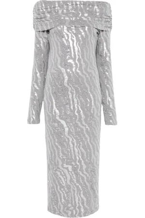 ROTATE Sequinned midi dress