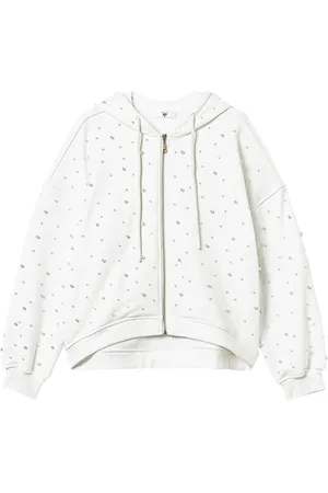 Twin-Set Faux-pearl embellished hoodie