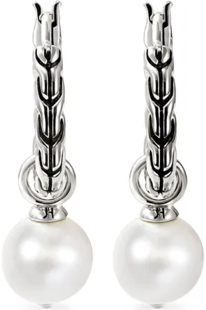 John Hardy JH Essential pearl hoop earrings