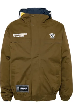 A Bathing Ape Logo-appliqu?? hooded jacket