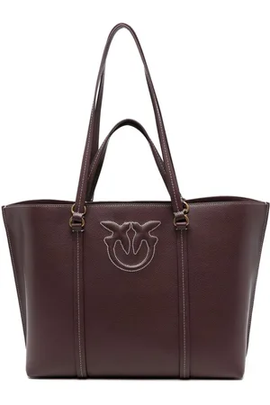 Pinko Love Birds-embossed tote bag