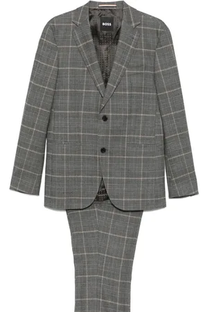 HUGO BOSS Checked stretch-wool suit