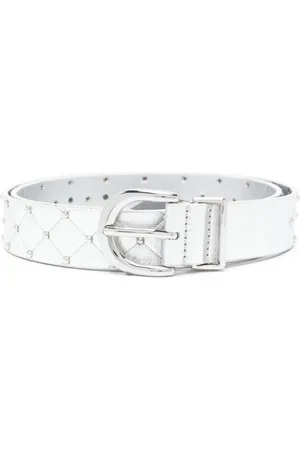 Maje Quilted metallic leather belt