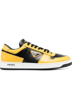 Prada Downtown logo-plaque leather sneakers