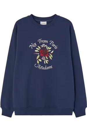 Drôle de Monsieur Slogan Fleurs-embroidery sweatshirt
