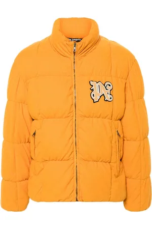 Palm Angels Logo-patch corduroy down jacket