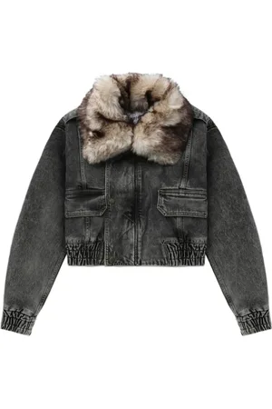 Vaquera Cropped denim bomber jacket