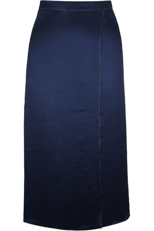 Vince Satin-finish midi skirt