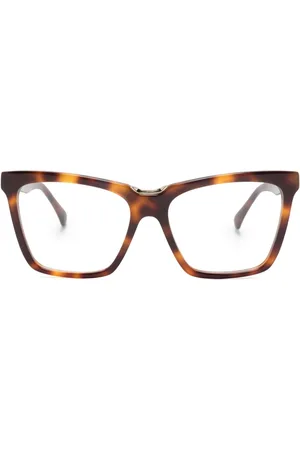 Max Mara Tortoiseshell-effect cat-eye frame glasses