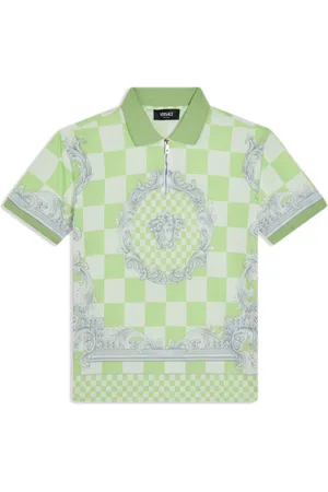 VERSACE Medusa Contrasto print polo shirt