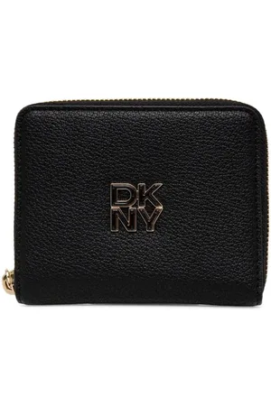DKNY Logo plaque leather wallet