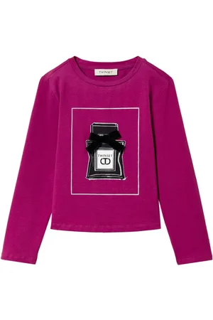 Twin-Set Graphic-print glitter-detail T-shirt