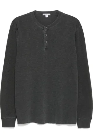 James Perse Long-sleeved thermal henley T-shirt