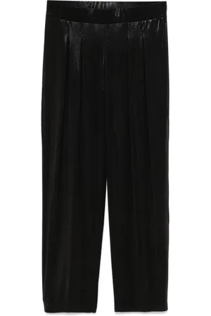 Norma Kamali Pleated low-rise trousers