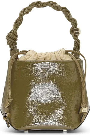 Ganni Bou braided-handle tote bag