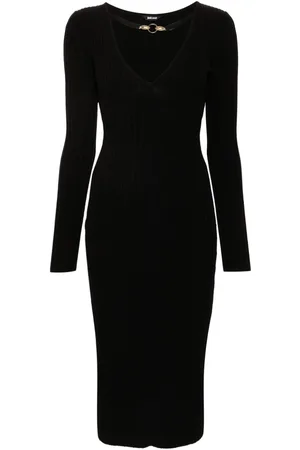 Roberto Cavalli V-neck knitted midi dress