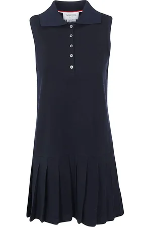 Thom Browne RWB stripe sleeveless pleated tennis dress