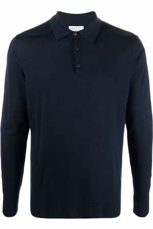 Sunspel Merino wool long sleeve polo top