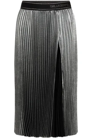 Metallic pleated skirt 40 best sale