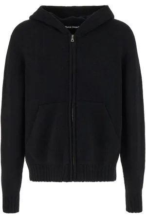 Palm Angels Logo-intarsia zip hoodie
