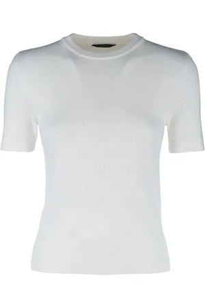 Balenciaga BB pointelle-knit T-shirt