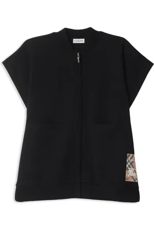 Burberry Check-print logo-patch cape